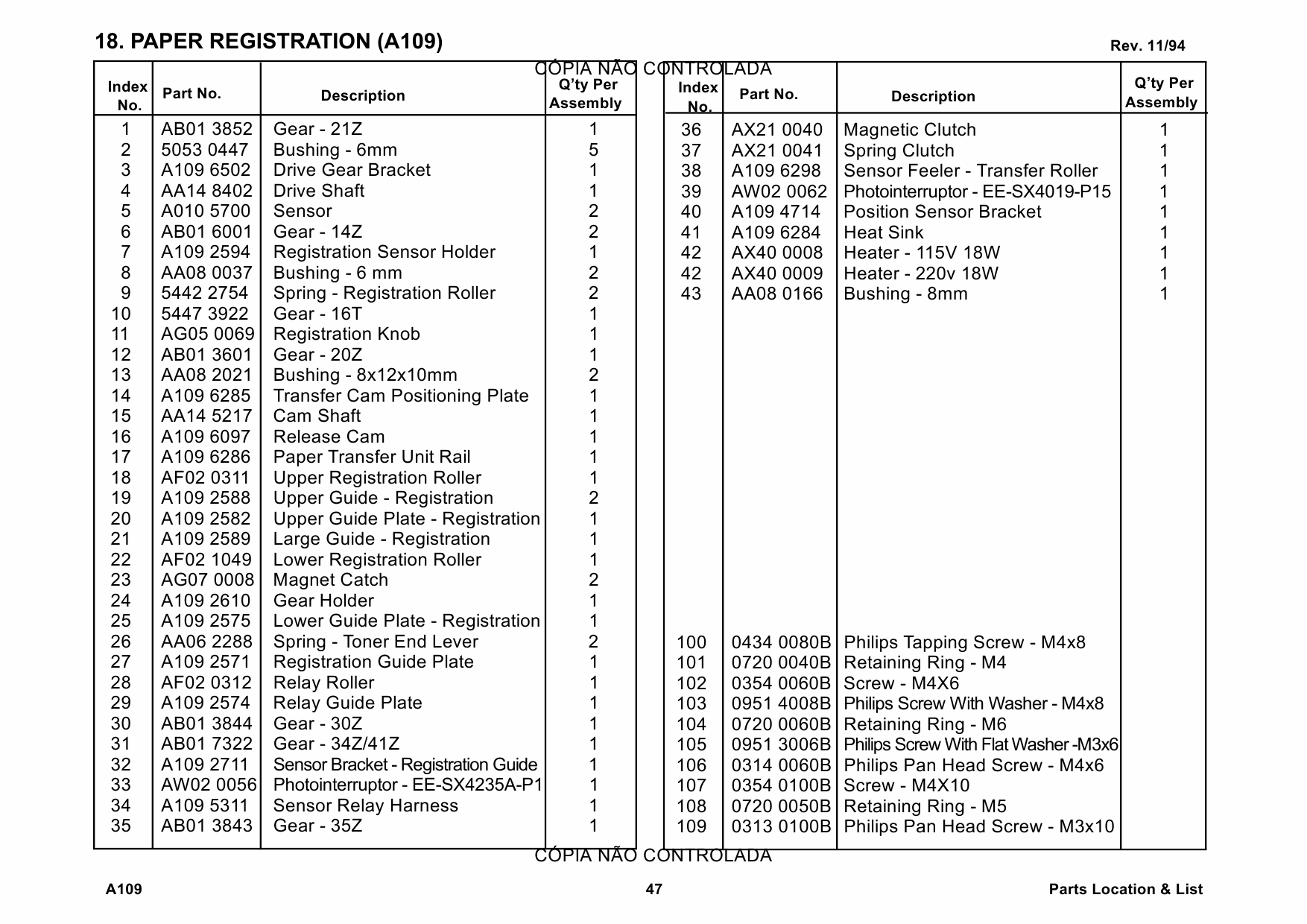 RICOH Aficio NC5006 A109 Parts Catalog-6